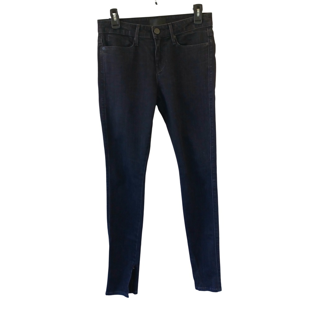 Vince Womens Skinny Jeans Dark Wash Black Ankle Zip Flap Pockets Size 28